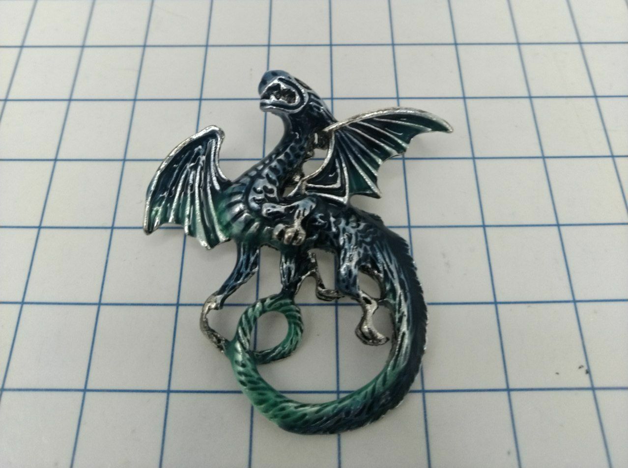 №a4031 Брошь Синий Дракон