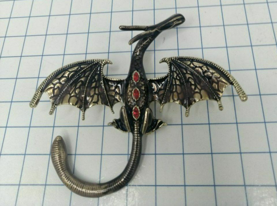 №a4033 Брошь Коричневый Дракон